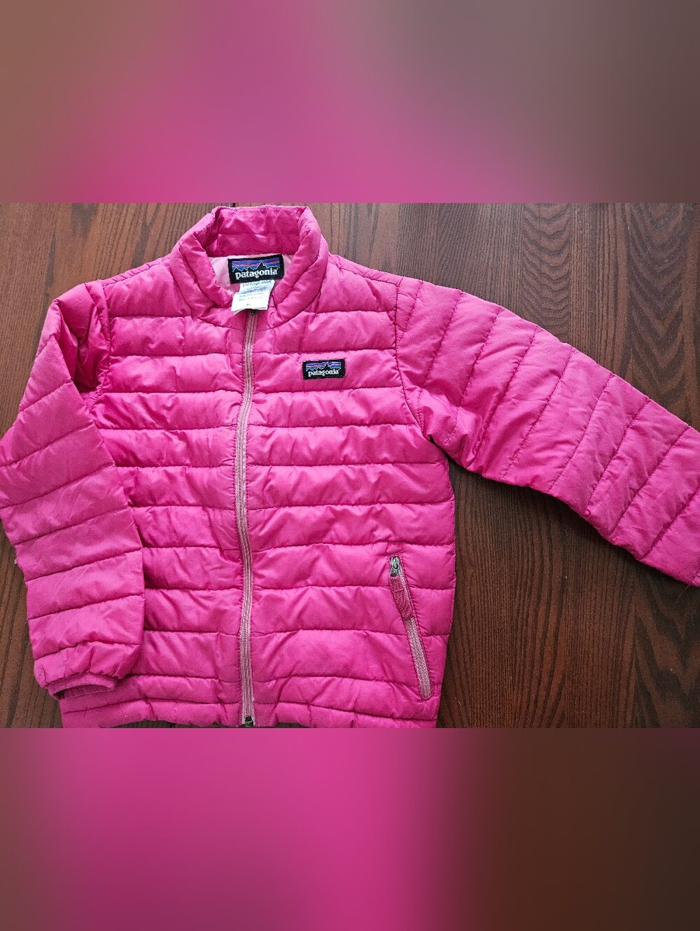 Patagonia Kids 4T Bright Pink Quilted Puffer Jacket